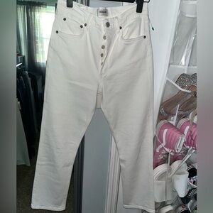 NWT AGOLDE Riley High-Rise Straight Crop Jeans